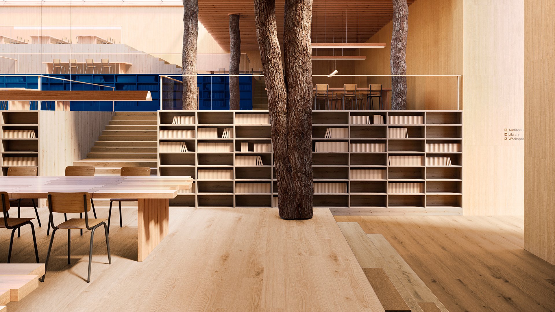 Modular vinyl flooring in an education space